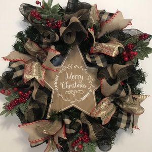 Handcrafted Holiday “Merry Christmas Star” Wreath